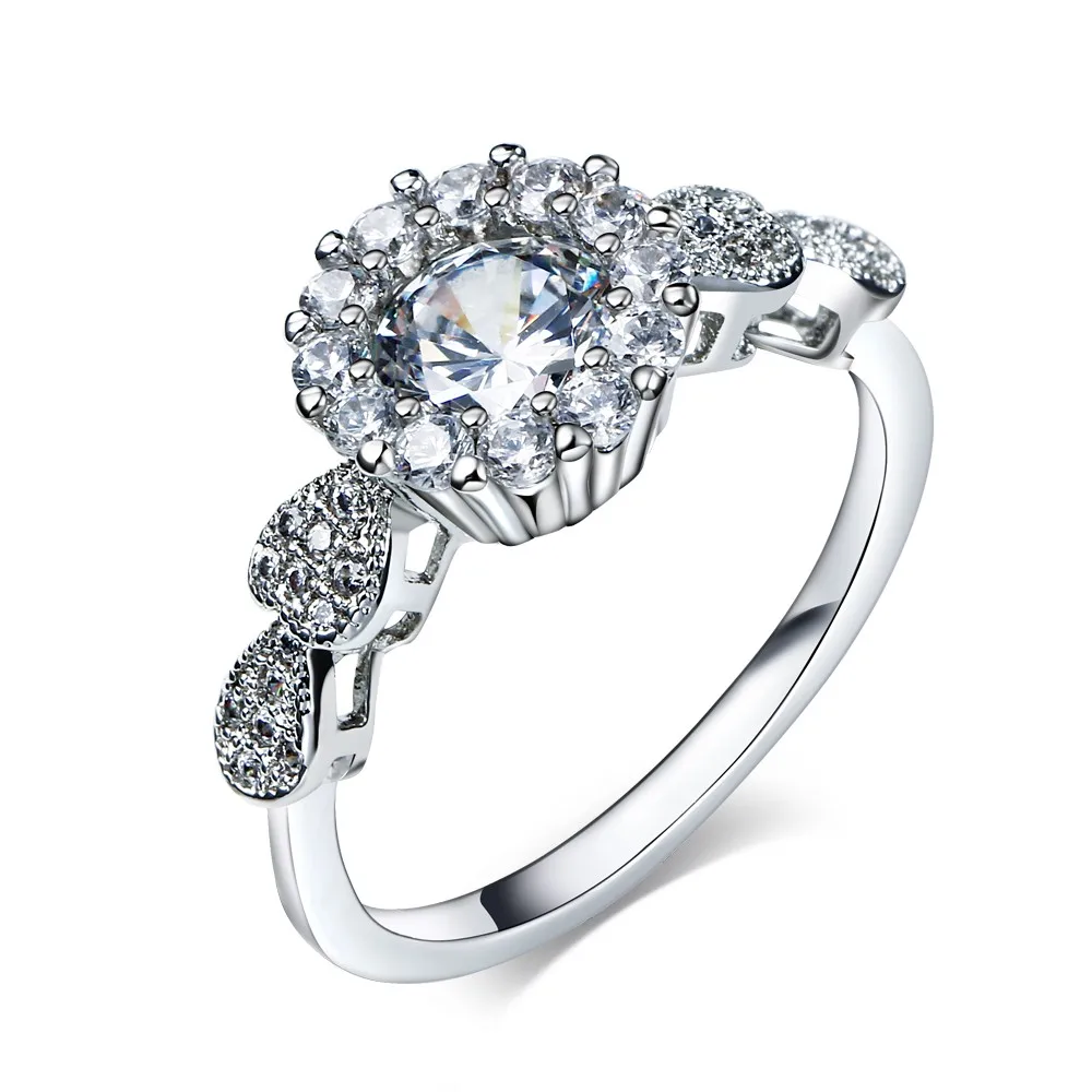 Nice Classic Engagement Women Wedding Rings Romantic Gift AAA Cubic