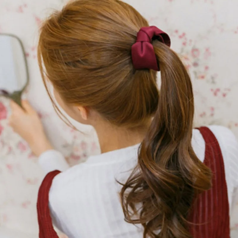 

Hot 2019 Fashion Hair Claws For Women Solid Big Bows Banana Hairpins Ties Ponytail Headband Hair Clips Hair Accessories