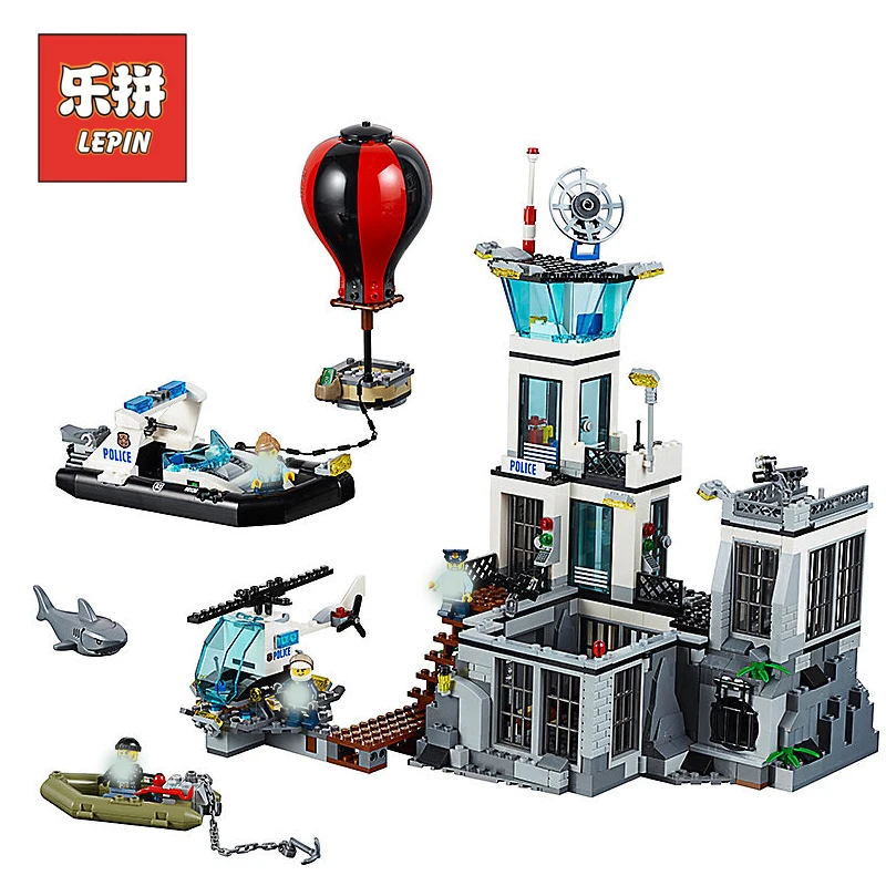 

Lepin Building Blocks City Police 02006 Prison island Compatible Legoinglys 60130 Bricks Model Educational Toys for Children