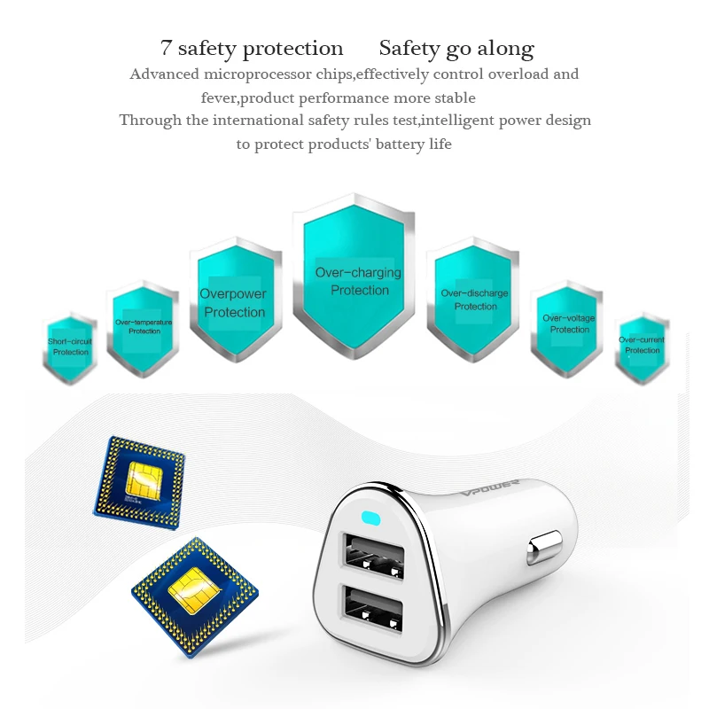 Vpower المزدوجة usb شاحن سيارة شاحن usb الناتج 2.4a سريع شحن الهاتف الخليوي شاحن سيارة-السفر محول السيجار ولاعة dc 12-24 فولت