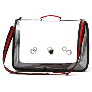 Newly Lightweight Bird Carrier Cage Transparent Clear PVC Breathable Parrots Travel Bag XSD88 4