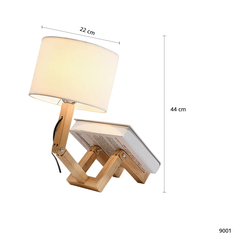 LED on table Wood table lamp For Bedroom Bedside Living room Wood table lamp With shade college dorm home deco Wood table lamp - Цвет абажура: 9001