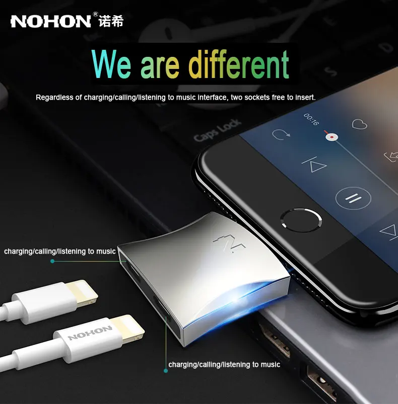 NOHON 8pin USB адаптер для 8pin USB зарядное устройство для iPhone 8 7 6 6S Plus 5S 5C 5 iPad Mini Air iPod Быстрая Зарядка синхронизация данных разъем