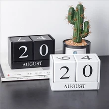 Wood Calendar DIY Agenda Block Planner Desktop Calendar Organizer Block Stand Home Office Decor Wooden Perpetual Calendar kicute european perpetual wooden calendar desktop pen holder block wood calendar diy yearly planner home desk office supplies