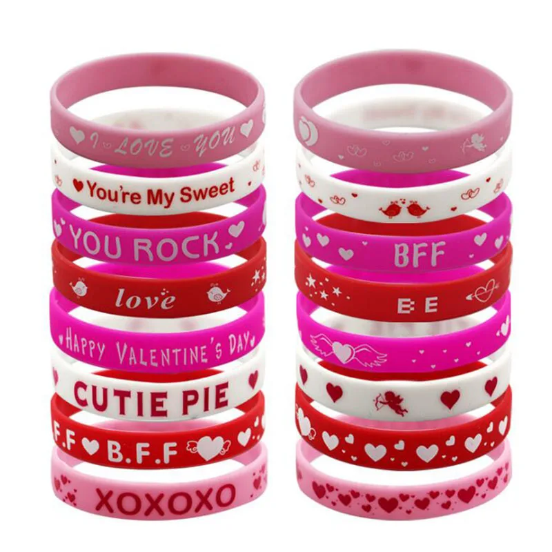 

Valentine's Day Couple Loveer Bracelet Rubber Wristband Women Man Gift Bangles