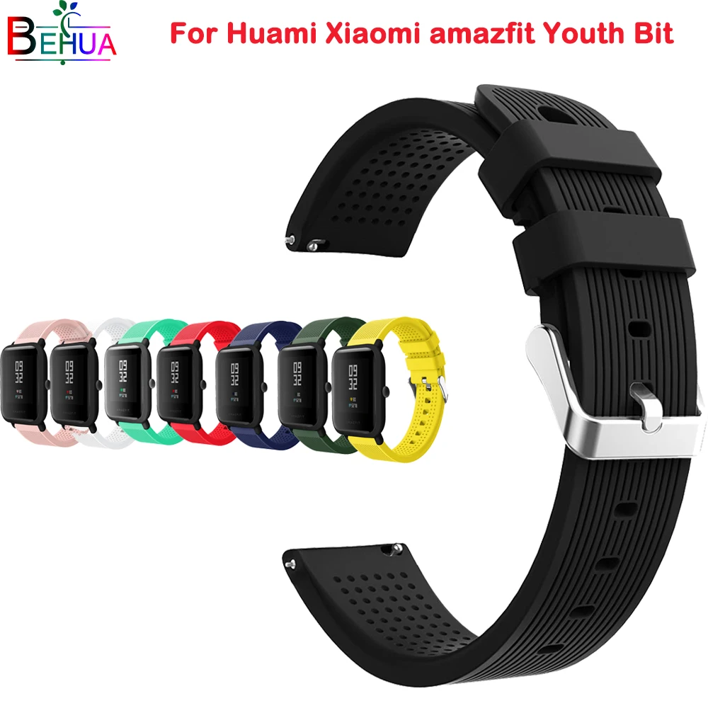 Мягкий силиконовый ремешок для часов Huami Xiaomi amazfit Youth Bit 20 мм сменный спортивный