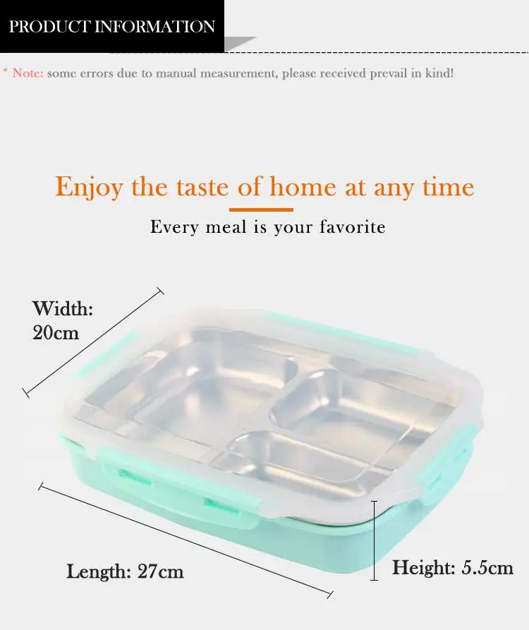 Нержавеющая сталь коробки для обедов кипящей воды с подогревом еда контейнер школы столовая офис Bento box Дети приготовление еды Microwavable +