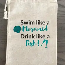 Пользовательские Русалка тема девичник похмелье свадебный душ восстановление выживания комплект подарок на свадьбу сумки вечерние мешки для конфет