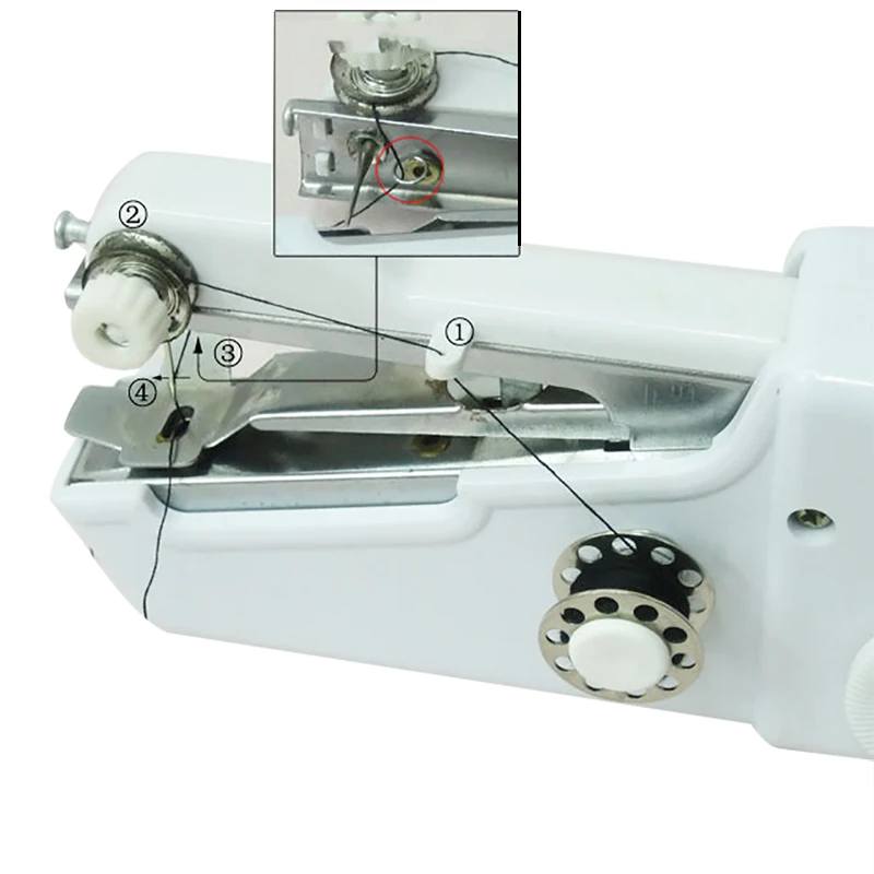 2018 Mini Portable Handheld Sewing Machines Household Stitch Sew Needlework Cordless Clothes Fabrics Electric Sewing Machine