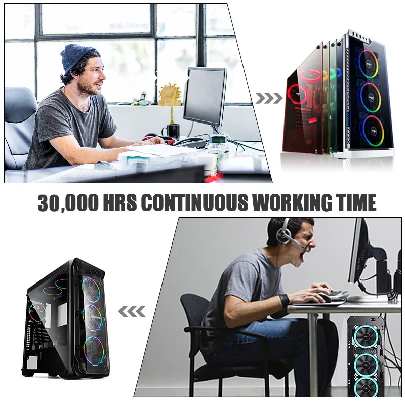 darkFlash Aigo DR12 Computer Case Fan PC Cooling Fan Light RGB Adjust LED 120mm Quiet IR 4