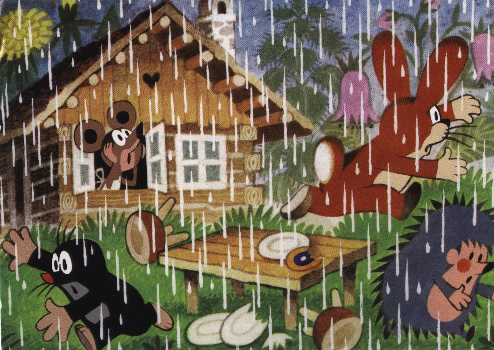Чешские мультфильмы кртек крот Холст Картина старинный крафт плакаты классические настенные клеящиеся Настенные обои для детской спальни - Цвет: Белый