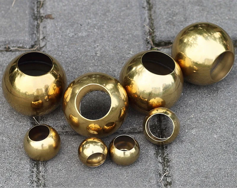 Декоративные шары 316SUS из нержавеющей стали, пробивной шар, золото, большой шар с двойным отверстием, хорошо сварочные круглые шарики с двойным отверстием толщиной 0,5 мм