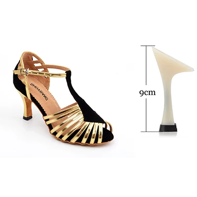 Black 9cm SHOYDANC/Новинка; брендовая танцевальная обувь; цвет красный, синий, черный; Бархатная и искусственная кожа; женская танцевальная обувь; вечерние туфли для латинских танцев, сальсы; бальные туфли на каблуке 6-10 см - Цвет: Black 9cm