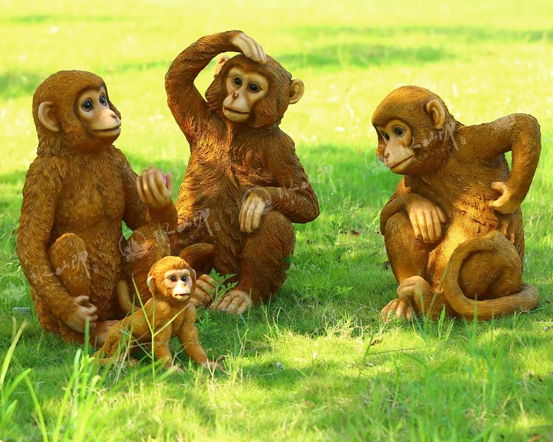 Monkey garden ornaments resin crafts simulation animal sculpture