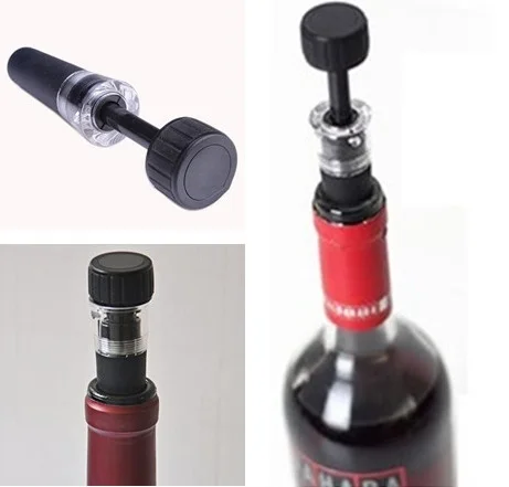 1PC Black Bottle Cap Stopper Reusable Airtight Wine Beer Soda Cork Vacuum Pump Sealer Useful
