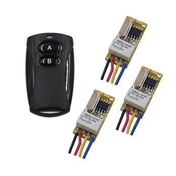 

RF Remote Control Switch DC3.5V 3.6v 3.7v 4.5v 5v 6v 9v 12V Micro Relay Wireless Remote Controller with 3 Receiver