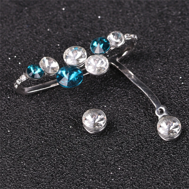 Новые Brincos клипсы со стразами серьги букле d'oreille Bijoux Кафф с кристаллами серьги для женщин Свадебные украшения