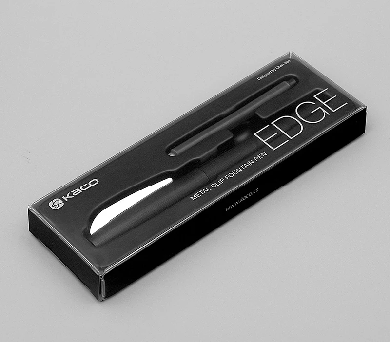 Kaco дополнительный тонкий наконечник авторучка 0,38 мм черный пластиковый Баррель Металлический держатель ручки с 2 шт чернильный картридж Подарочная коробка офисные принадлежности