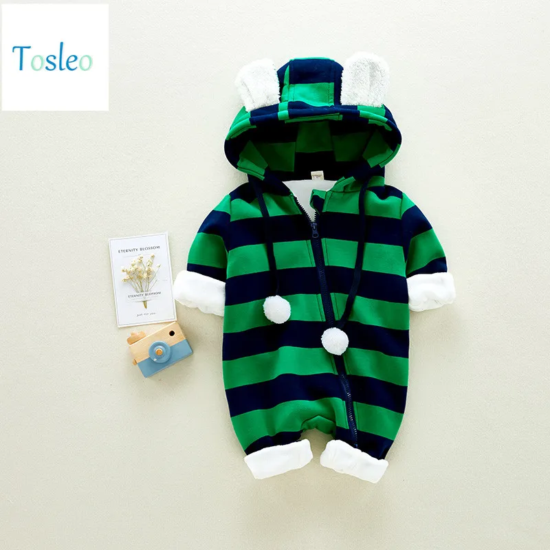 

2018 Tosleo Baby Boy Clothes Unisex Toddler Rompers Newborn Kids Clothes Winter Children Striped Clothing Baby Girl Colthes