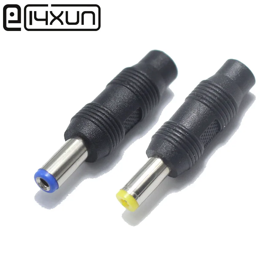 

EClyxun 1pcs DC 5.5*2.1/5.5x2.1mm Male to 3.5x1.35/3.5*1.35mm Female DC Power Plug Adapter Connector yellow blue color