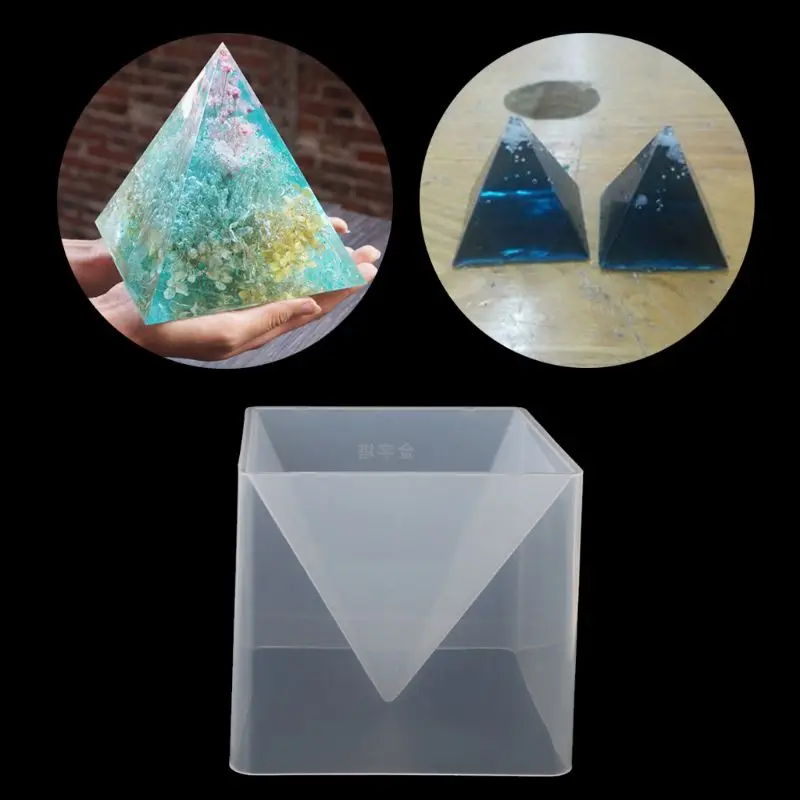 

Super Pyramid Silicone Mould Resin Craft Jewelry Crystal Mold With Plastic Frame JUL3