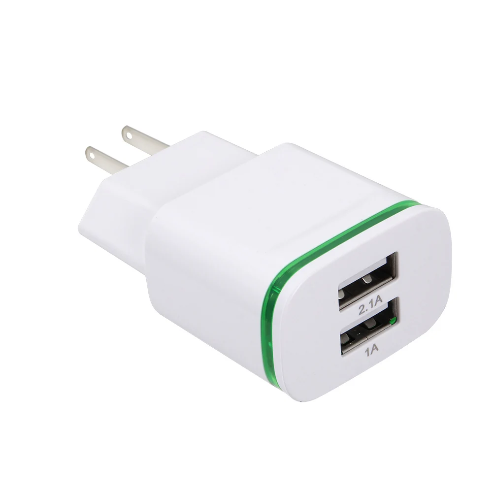 White US Мобильный телефон 2 порта USB зарядное устройство 5 В 2A дорожное устройство для быстрой зарядки настенный адаптер ING-SHIPPING - Цвет: White US