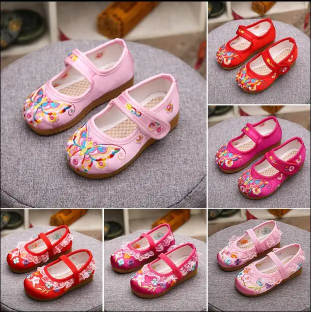 

Children embroidered shoes national wind Chinese style costume retro dance performance shoes sxb2019