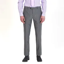 Для мужчин костюмы зауженного кроя с плоской поверхностью костюм отдельно в полоску и штанов серого цвета с выдающимся Стиль для Бизнес или какой-либо вечерние мужские костюмы со штанами