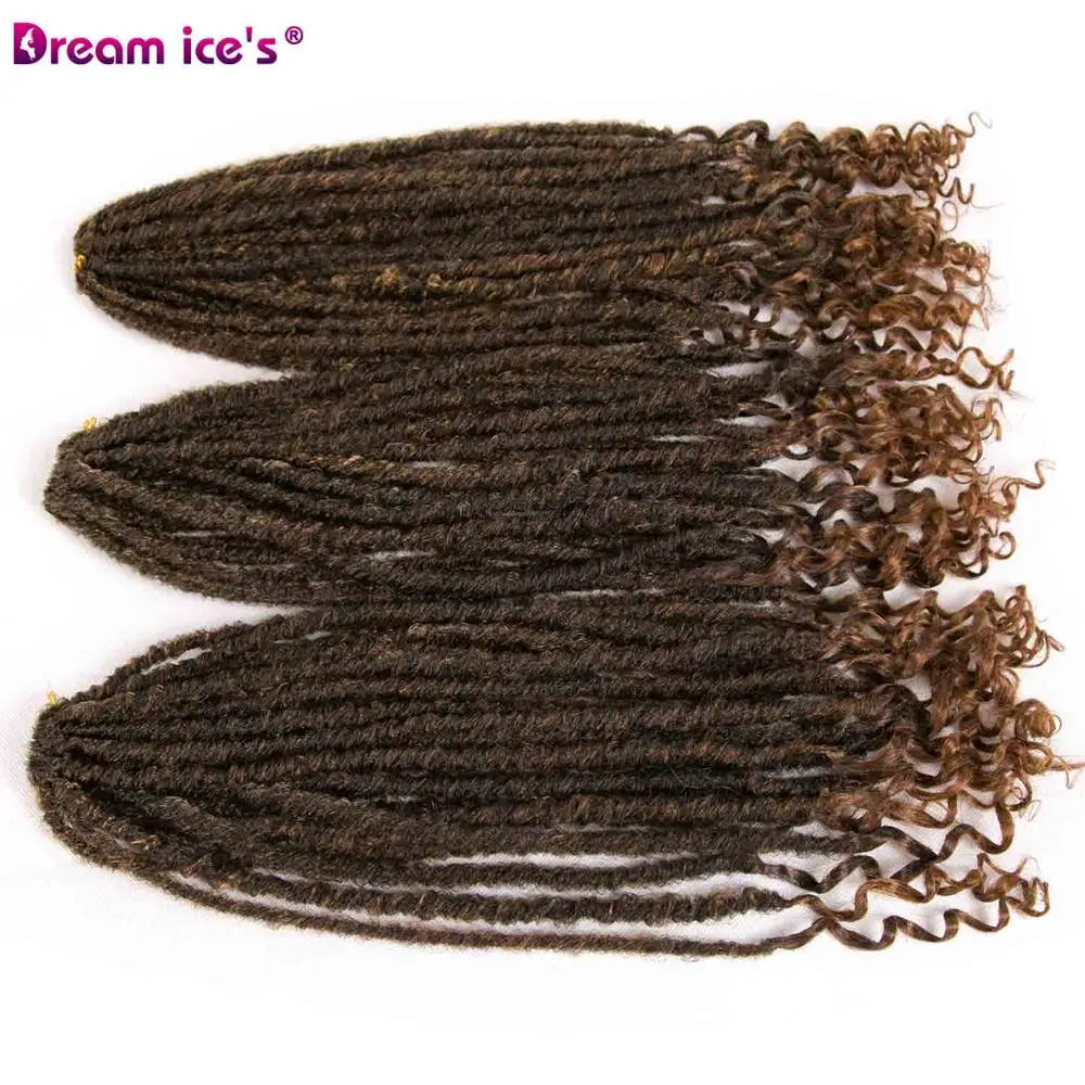 Dream ice's synthetic goddess faux locs Омбре волосы кроше для наращивания freetress предварительно петля косы волос - Цвет: #350