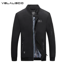 VELALISCIO Big Size 4XL Mens Spring autumn Jackets Casual Male Windbreakers College Bomber Black Windcheater Black Jacke