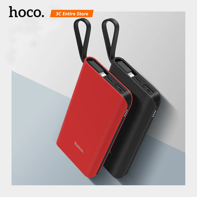 

HOCO Power Bank 10000mAh Portable Fast Charging Cable Micro USB Type C Powerbank for iPhone X 8 Samsung External Battery Charger