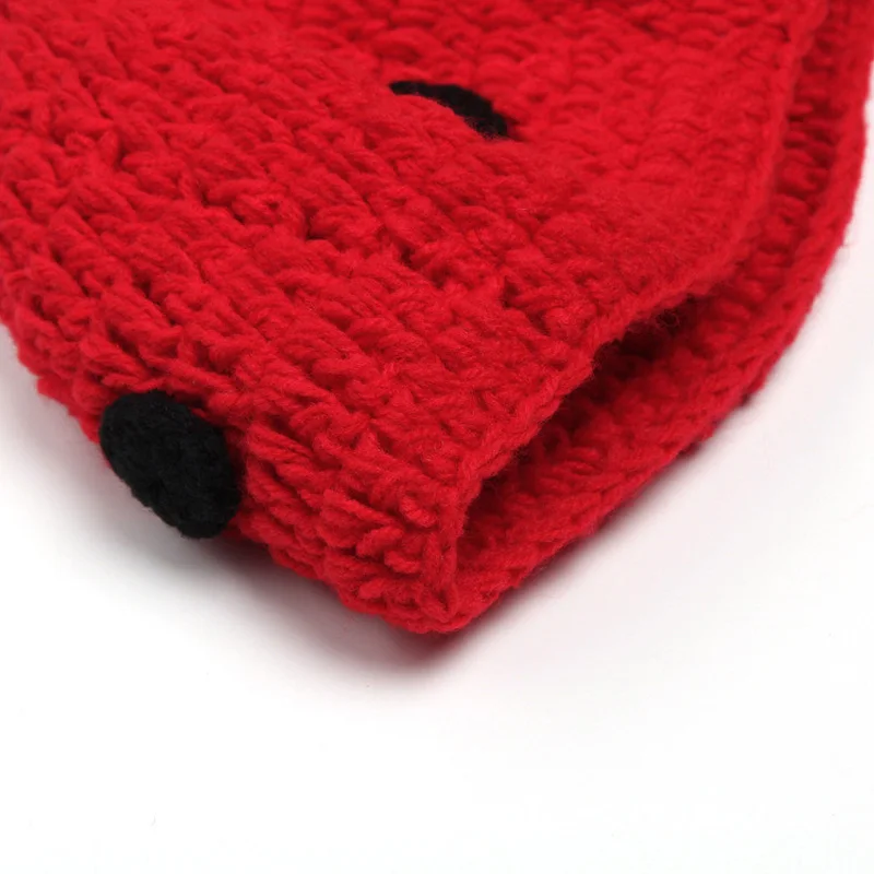 Red & Black Ladybug Newborn Baby Animal Photography Props Costume Set Handmade Crochet Knitted Hat with Cape Outfit (4)