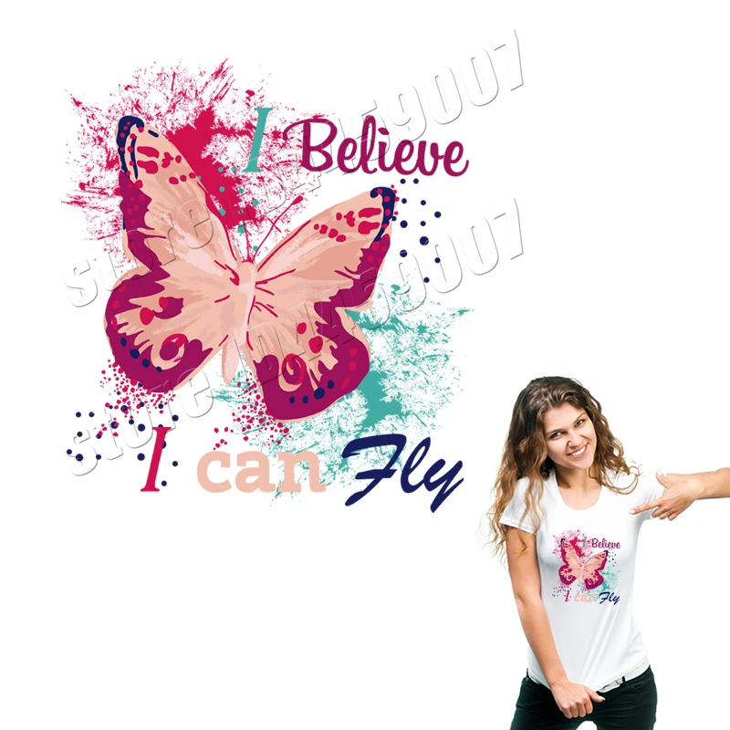 

Colorful Butterfly Patches Heat Transfers Eco-Friendly Washable DIY Stickers Ironing Parches For Clothing
