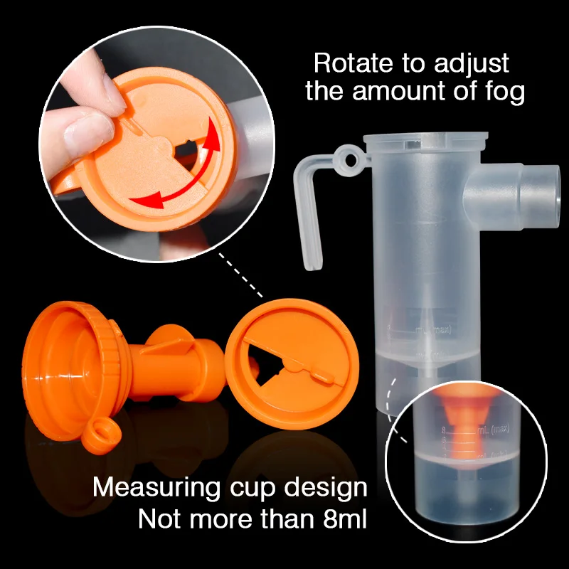 8 мл компрессор, ингалятор, чашка для детей, маска для лица, Регулируемая Боковая распыление, распылительная чашка, набор, небулайзер, аксессуар