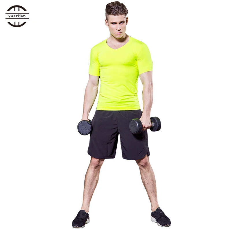 

Mens Quick Dry Fitness Shirt Rashgard Man Tennis Basketball Jersey Gym Costume Training Sportsman Wear Running Short T-Shirt