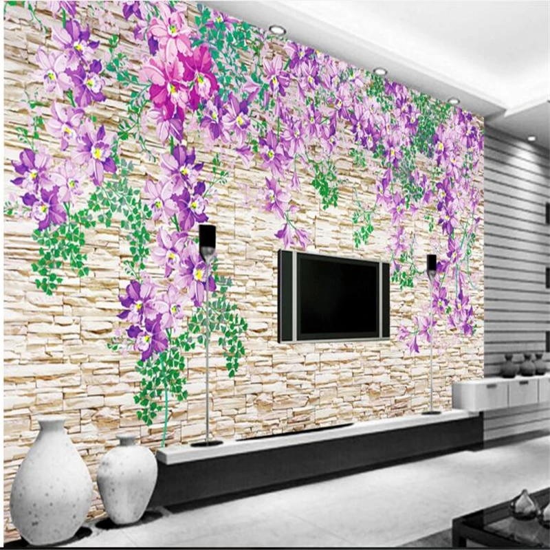 beibehang Custom Wallpaper 3D Stereo Rose Flower TV Backdrop Tide Pattern Large Wallpaper Non-woven Wallpaper papel de parede beibehang flooring wallpaper for walls 3d room square lattice geometric pattern wallpaper for living room tv backdrop wall paper