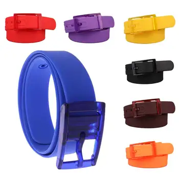 

New Designe Silicone Belts Men High Quality Belts For Women Rubber Leather Smooth Buckle Belts For Women Men