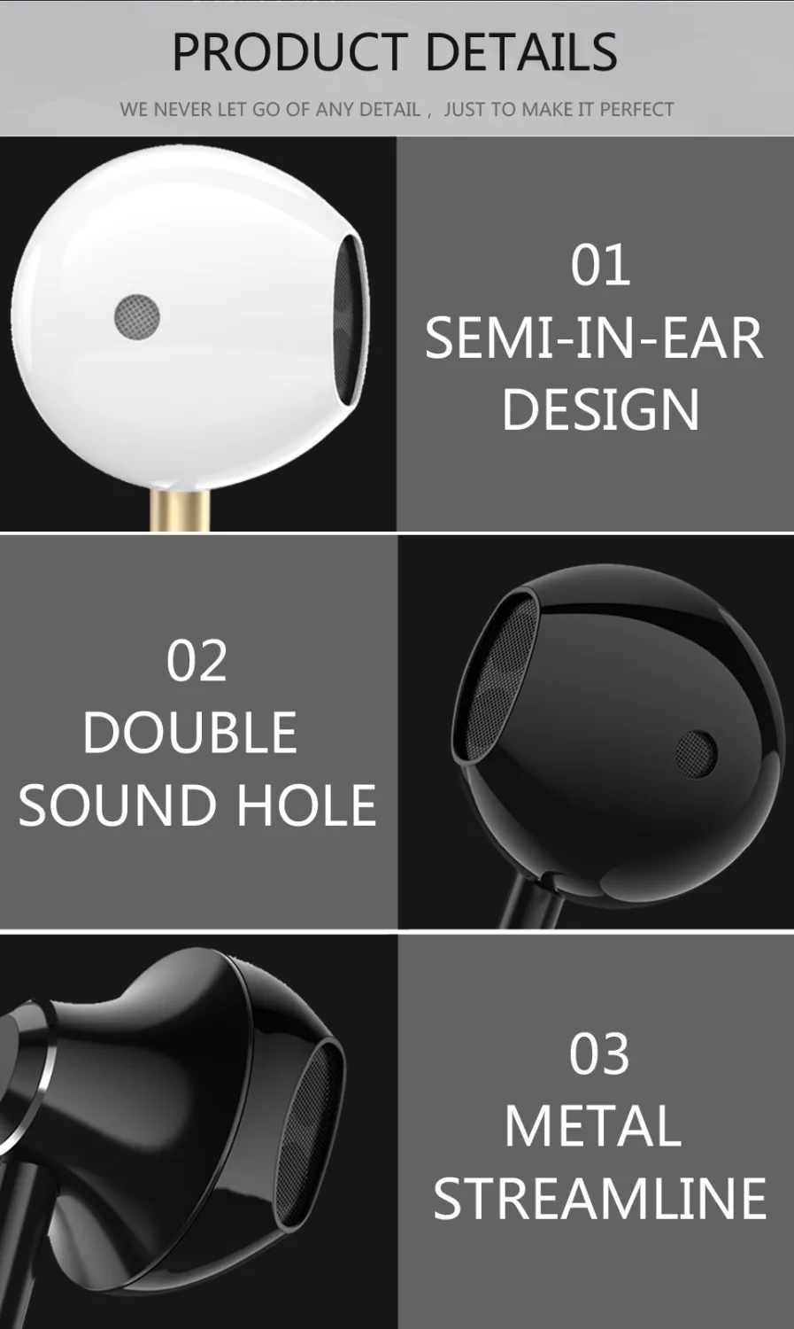 PTM наушники стерео гарнитура бас звук Половина в ухо наушники для телефонов iPhone 4 4S 5 5S 6 6s плюс Xiaomi samsung