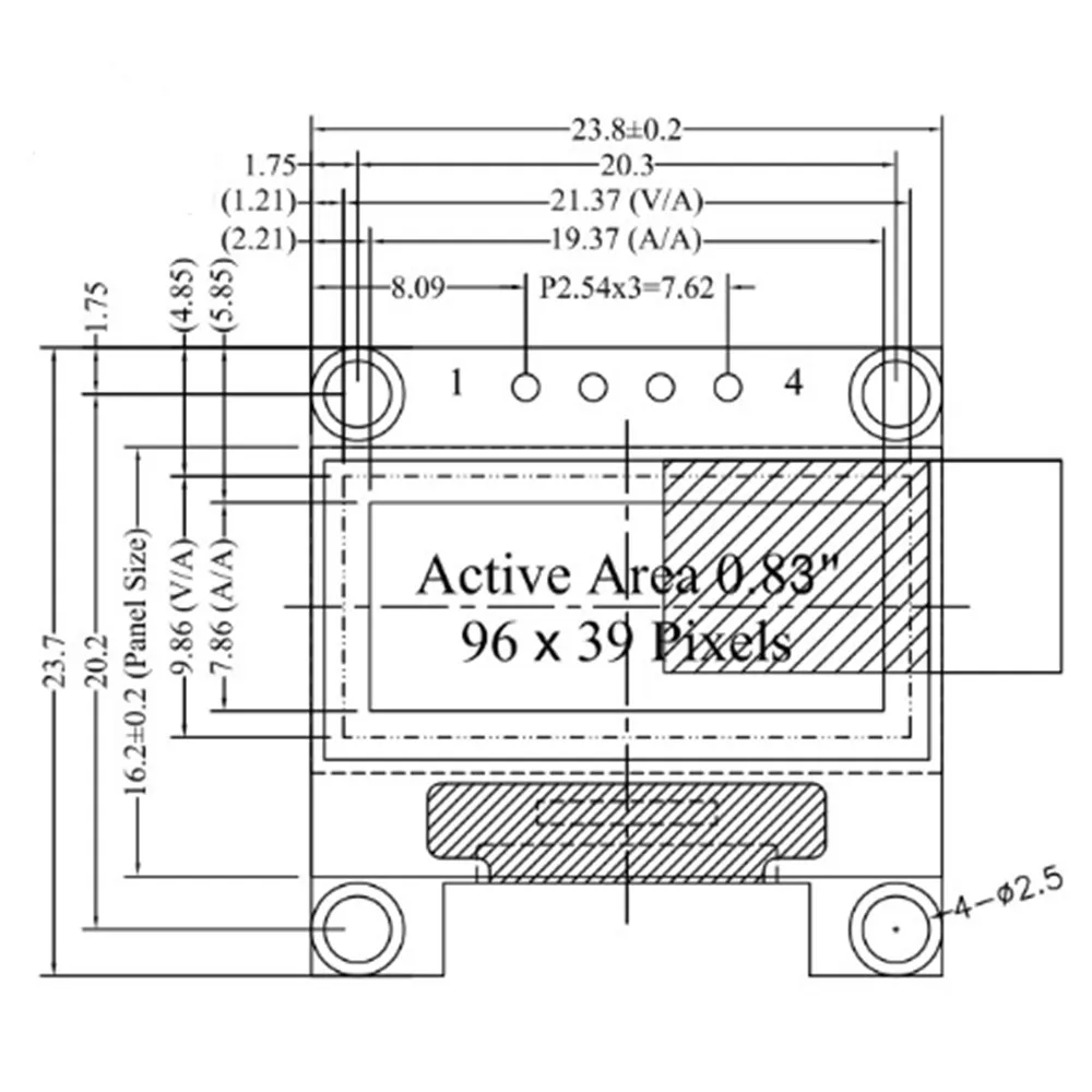 0 83 дюймовый белый oled модуль Новый 96X39 OLED ЖК светодиодный дисплей для arduino Diy