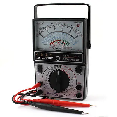Black Plastic Shell AC DC Volt Ohm Battery Testing Analog