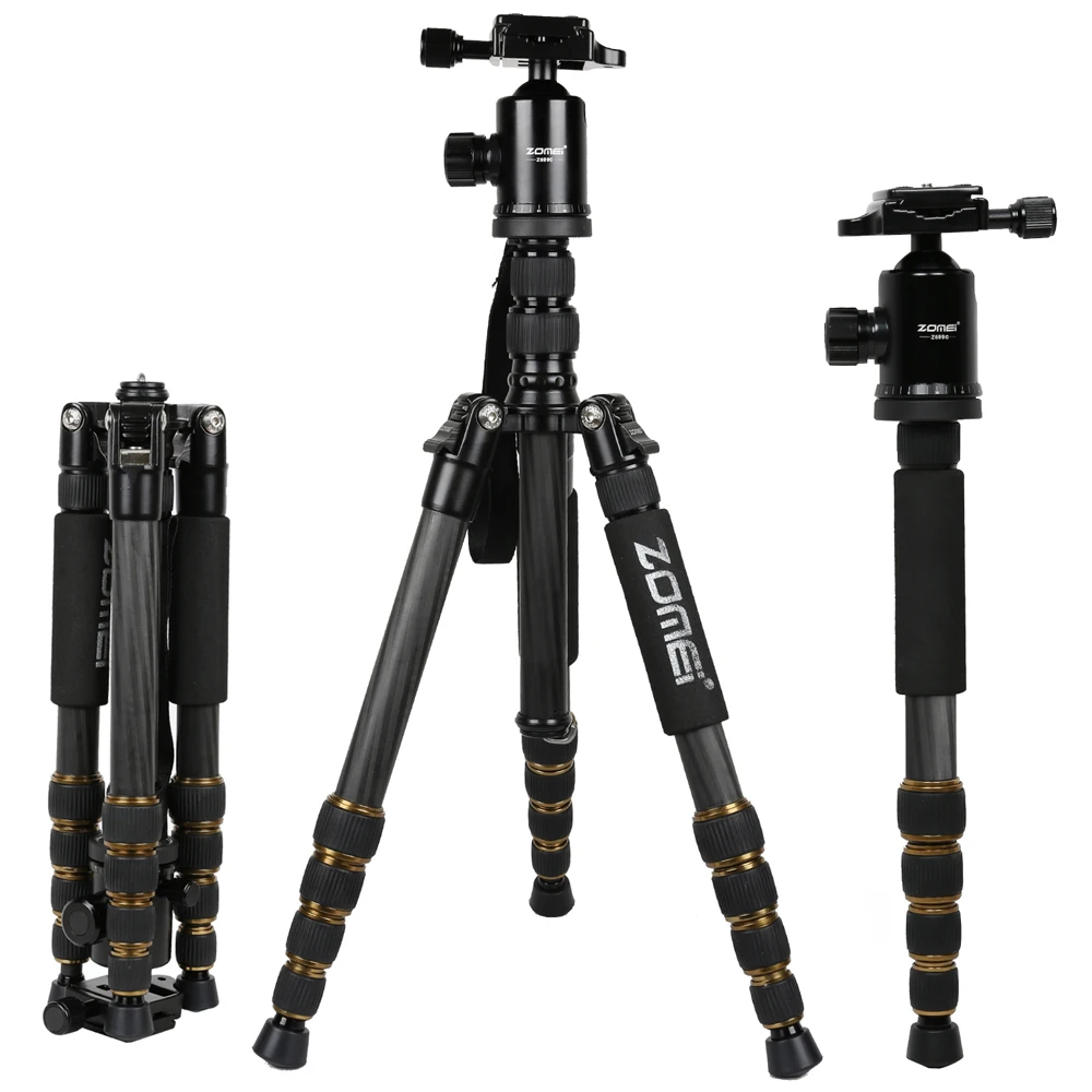 Zomei Z699C Professional Camera Tripod Carbon Fiber With Ball Head For DSLR Photography Travel Photo Extendable