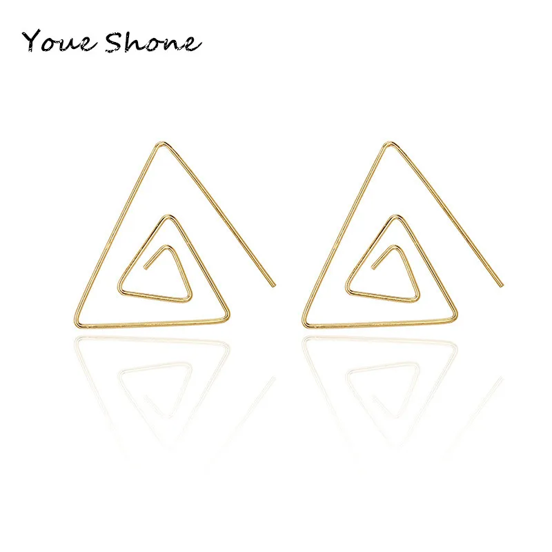

2018 New Temperament Triangle Earrings Women's Personality Fashion Metal Earrings Spiral Party Gift Alloy Jewelry For women