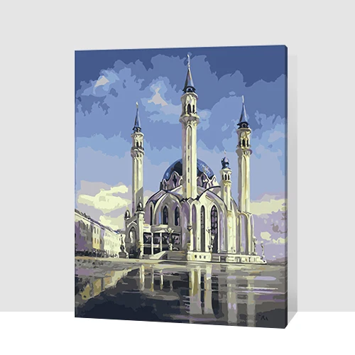 MaHuaf-k035 Kul Sharif Mosque Paintings by numbers with acrylic paints for Home decoration 