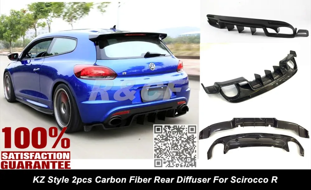 

2010+ AGGRESSIVE LOOKING! VW SCIROCCO R DIFFUSER--KZ STYLE CARBON FIBER DIFFUSER FOR SCIROCCO R (2pcs/set) NICE FITMENT!