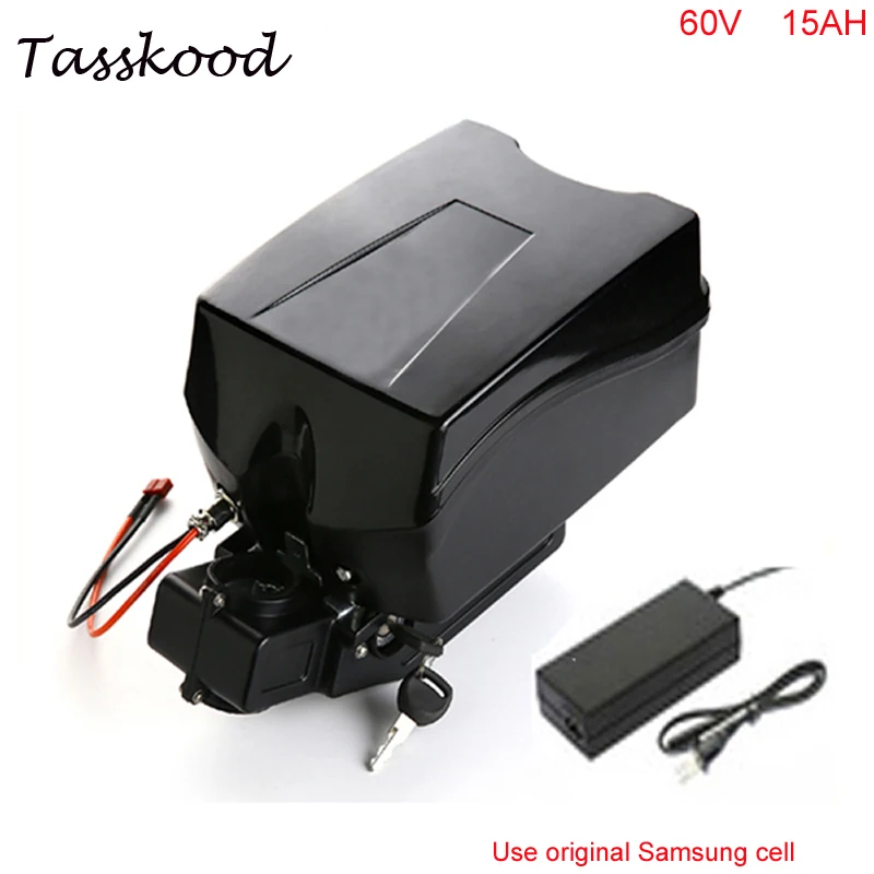 

lithium ion ebike battery pack 60V 15Ah 1000w 1500w frog stype battery with Charger and bms for e-bike For Samsung cell