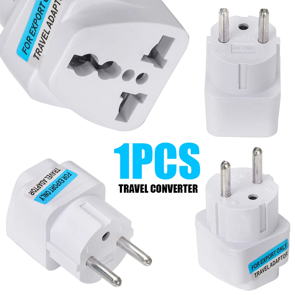 New Protable Travel Converter White High Quality UK US AU To EU European Charger Power Socket Plug Adapter Converters