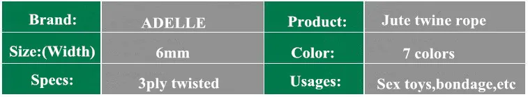 7 видов цветов джут шпагат веревка 4/6 мм цветная сильная витой бондаж шибари kinbaku секс-игрушки продукт 25 м