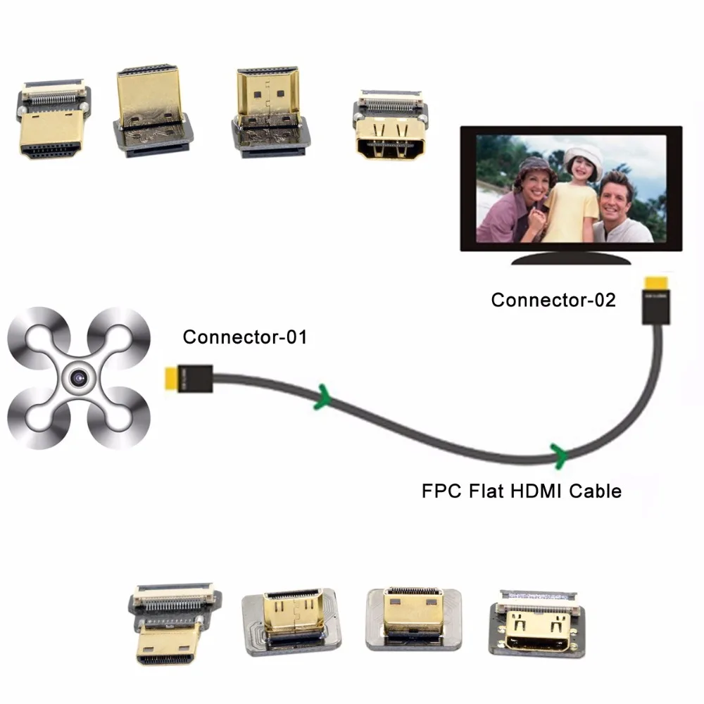 FPV-системы HDMI Тип разъем вверх и Подпушка под углом 90 градусов мужской и женский для FPV-системы HDTV MultiCopter Aerial фотографии