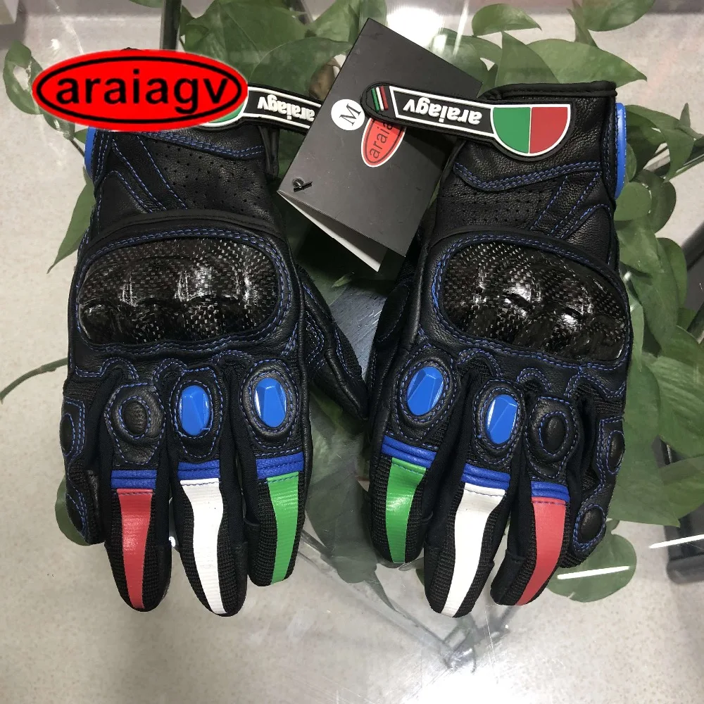 araiagv A1805 mesh leather protector glove  blue 