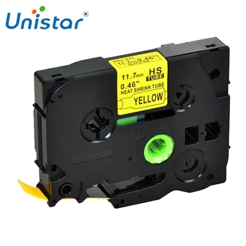 

Unistar HSe-631 compatible Brother Heat Shrink Tube 17.7mm X 1.5m (0.23IN X 4.9FT) Black on Yellow Label Printer HSe631 HSE631